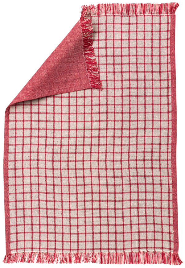 Torchon recyclé Aden Blanc/rouge 50 x 70 Torchons La Vallée du blanc