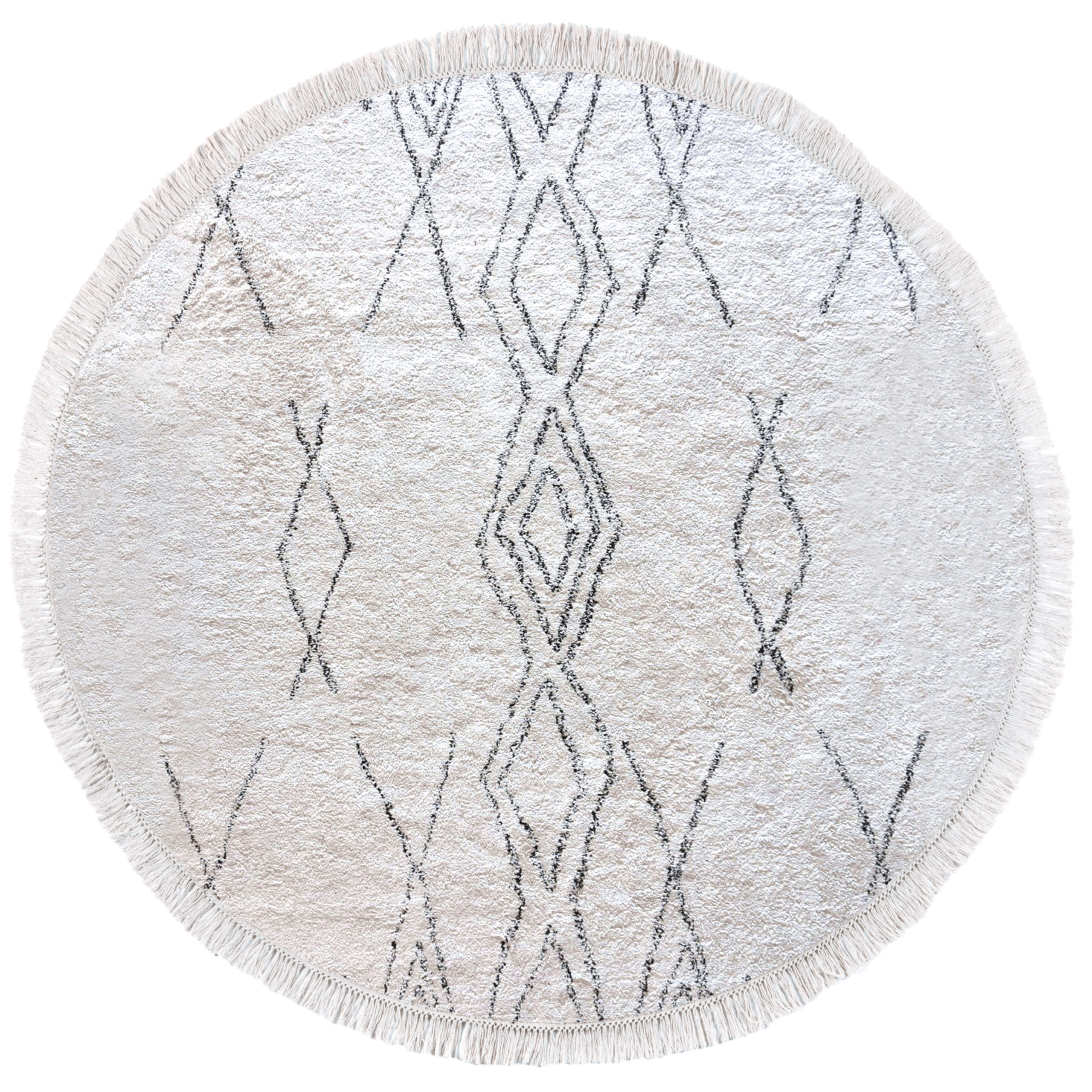 Tapis Crimble ivoire charbon Ø160 coton La Vallée du blanc Tapis Crimble ivoire charbon Ø160 coton Tapis La Vallée du blanc