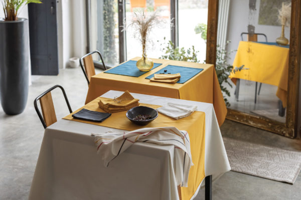 Nappe recyclée Delia Tournesol 170 x 300 Nappes La Vallée du blanc