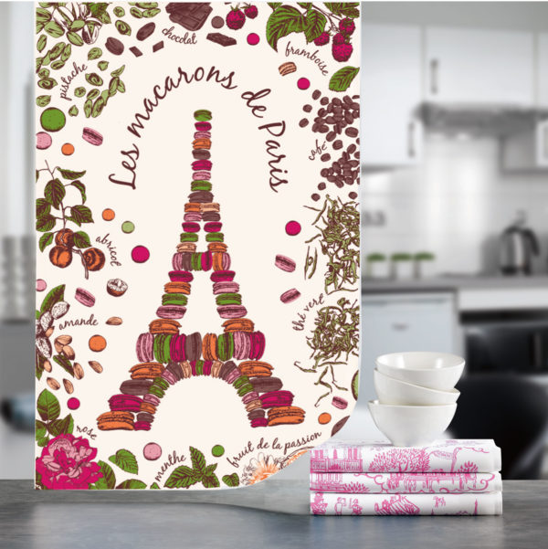 Torchon Macarons de Paris BLANC 72 X 48 Torchons La Vallée du blanc
