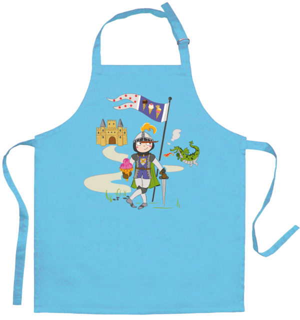 Tablier Enfant Chevalier Et Dragon Turquoise 52 X 63 Tabliers La Vallée du blanc