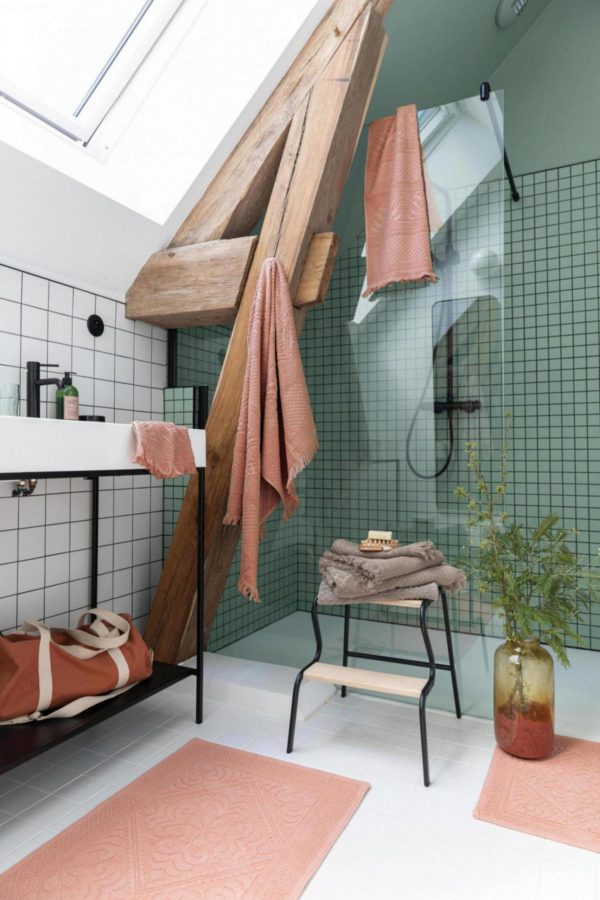 Drap de douche uni Zoe Chamois 70 x 140 Draps de douche La Vallée du blanc