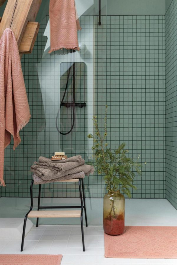 Drap de douche uni Zoe Chamois 70 x 140 Draps de douche La Vallée du blanc