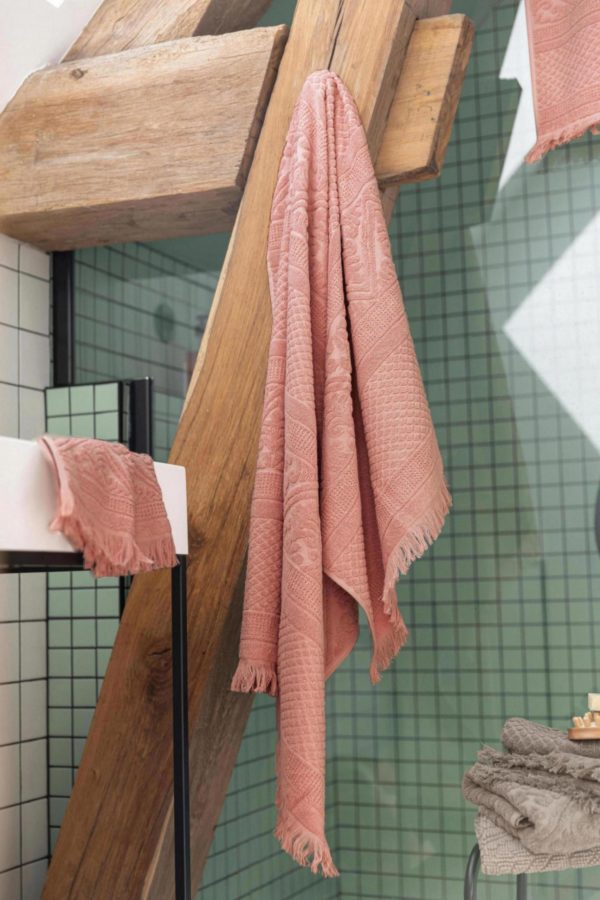 Drap de bain uni Zoe Argile 100 x 180 Draps de bain La Vallée du blanc