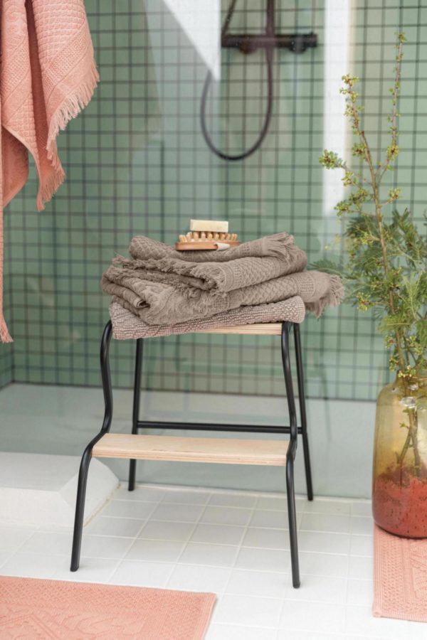 Drap de bain uni Zoe Chamois 100 x 180 Draps de bain La Vallée du blanc
