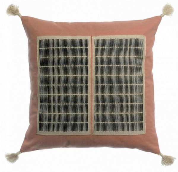 Coussin brodé Yaël Bois de rose 45 x 45 Coussins La Vallée du blanc