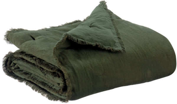 Plaid uni Laly Olive 135 x 200 Plaids La Vallée du blanc