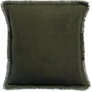 Coussin uni Laly Olive 45 x 45 Coussins La Vallée du blanc