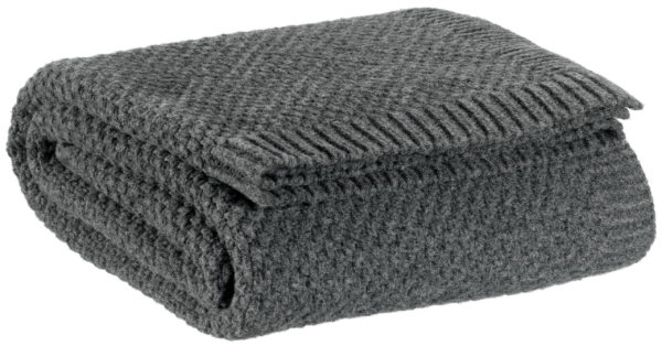 Plaid tricot recyclé Danilo Carbone 130 x 160 Plaids La Vallée du blanc