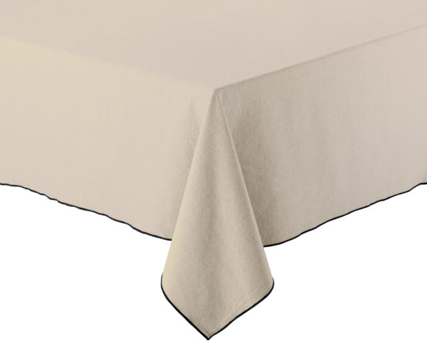 Nappe recyclée Grace Ficelle 140 x 250 Nappes La Vallée du blanc