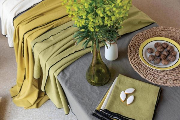 Serviette de table recyclée Grace Ombre 40 x 40 Serviettes de table La Vallée du blanc