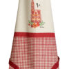 Tablier de cuisine Cathédrale Ecru/rouge 72 x 85