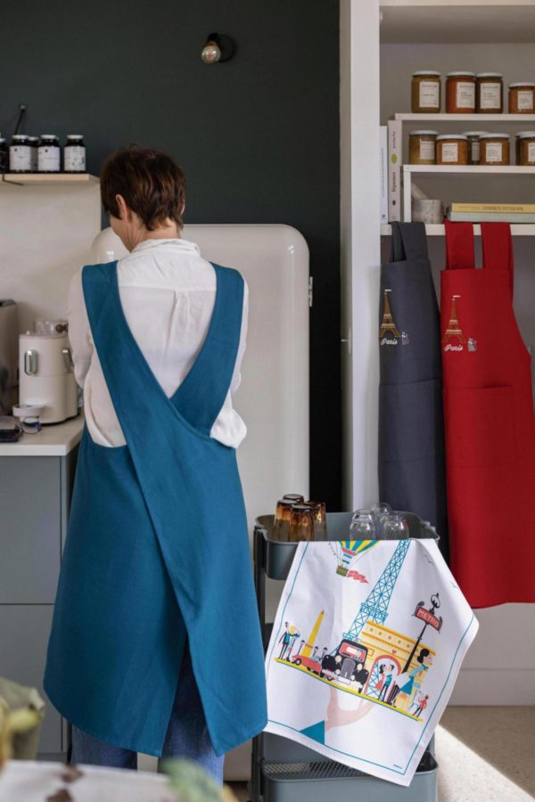Tablier de cuisine japonais recyclé Tour Eiffel Ombre 125 x 85 Tabliers La Vallée du blanc