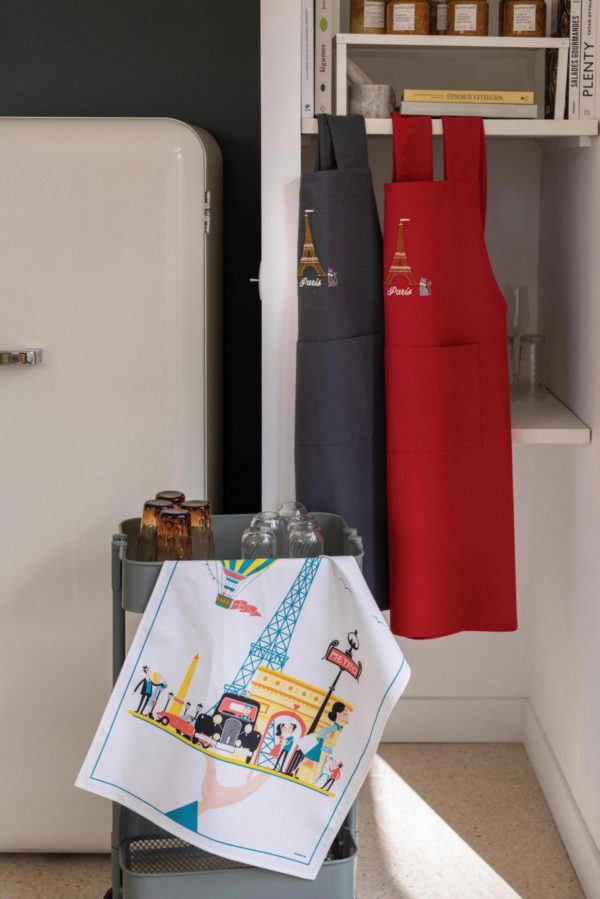 Tablier de cuisine japonais recyclé Tour Eiffel Ombre 125 x 85 Tabliers La Vallée du blanc