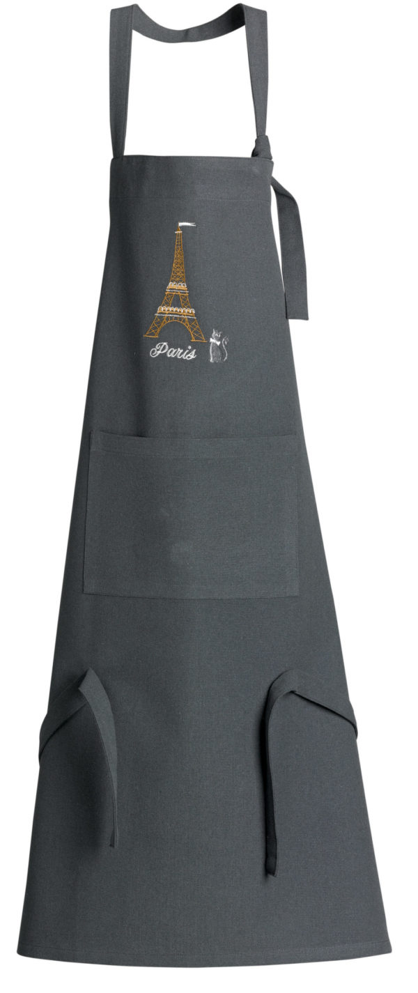 Tablier de cuisine recyclé Tour Eiffel avec poche Ombre 85 x 72 Tabliers La Vallée du blanc