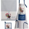 Tablier de cuisine recyclé French Cocorico Ecru/bleu 85 x 72 – Image 2