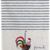 Torchon recyclé French Cocorico Ecru/bleu 50 x 70