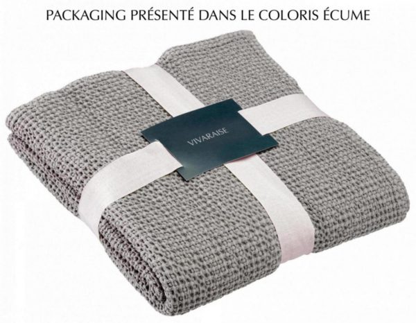 Plaid stonewashed Maia Caviar 140 x 200 Plaids La Vallée du blanc