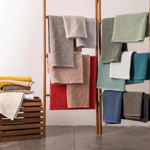 Tapis de bain uni Enzo Chamois 54 x 64 Tapis de bain La Vallée du blanc