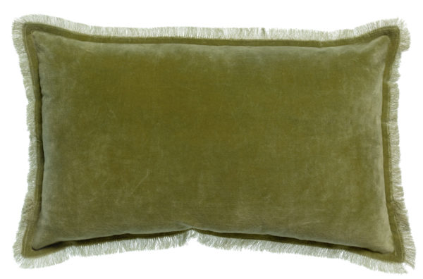 Coussin uni Fara Olive 30 x 50 Coussins La Vallée du blanc