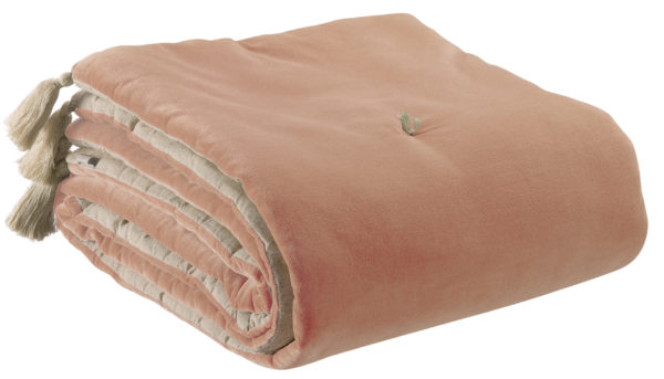 Edredon pompons Elise Epice 80 x 180 Edredons La Vallée du blanc