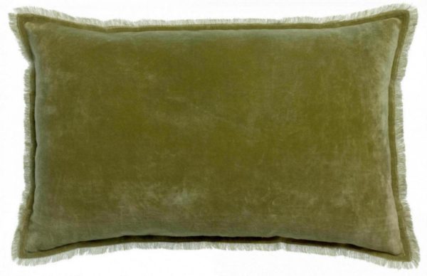 Coussin uni Fara Olive 40 x 65 Coussins La Vallée du blanc