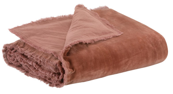 Édredon uni Fara Bois de rose 85 x 200 Edredons La Vallée du blanc