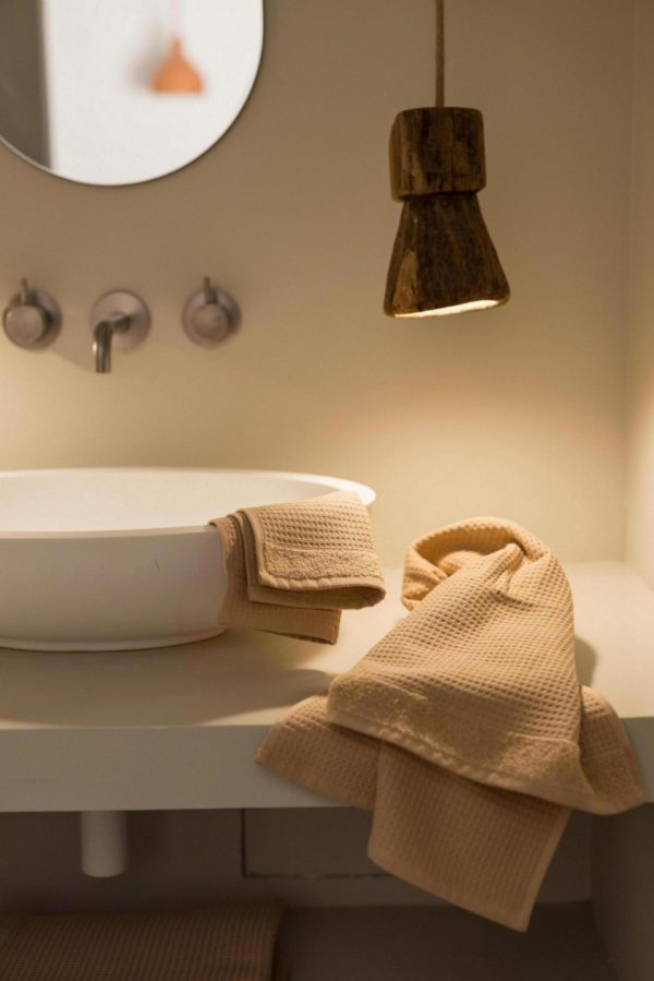 Serviette de toilette recyclée Abby Dragée 50 x 100 Serviettes de toilette La Vallée du blanc