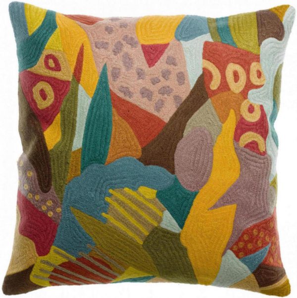 Coussin brodé Izel Minéral 45 x 45 Coussins La Vallée du blanc