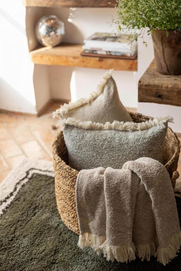 Coussin chiné Jane Olive 45 x 45 Coussins La Vallée du blanc