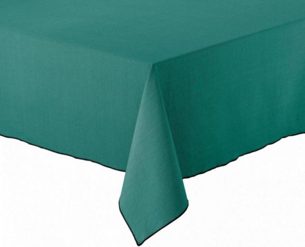 Nappe recyclée Grace Paon 140 x 140 Nappes La Vallée du blanc