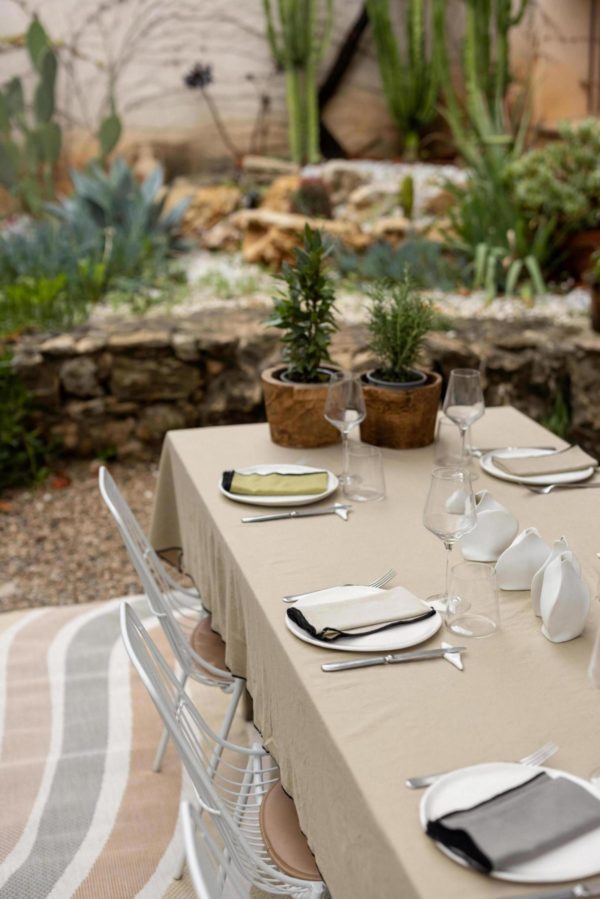 Serviette de table recyclée Grace Camel 40 x 40 Serviettes de table La Vallée du blanc