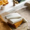 Lot de 3 essuie-mains tricotés Izan recyclés Ecru 25 x 25 – Image 3