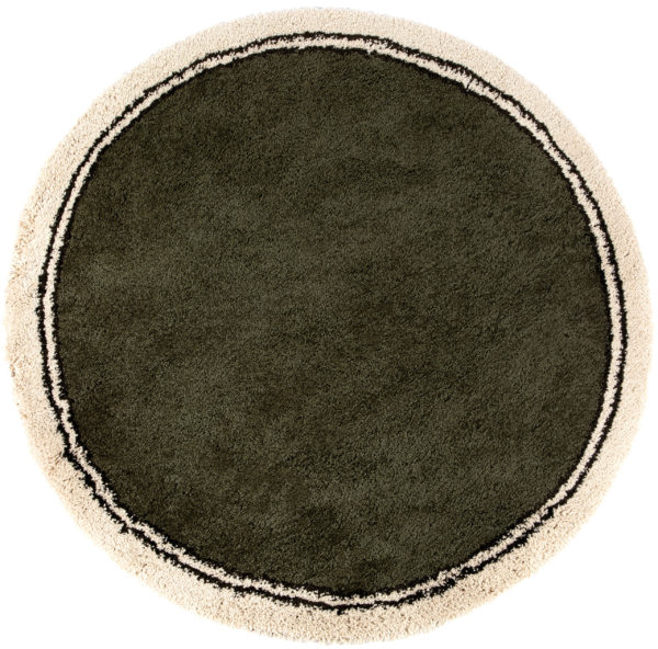 Tapis Many Olive diamètre 160 cm Tapis La Vallée du blanc