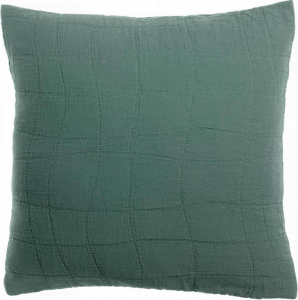 Coussin recyclé Titou Vert de gris 45 x 45 Coussins La Vallée du blanc