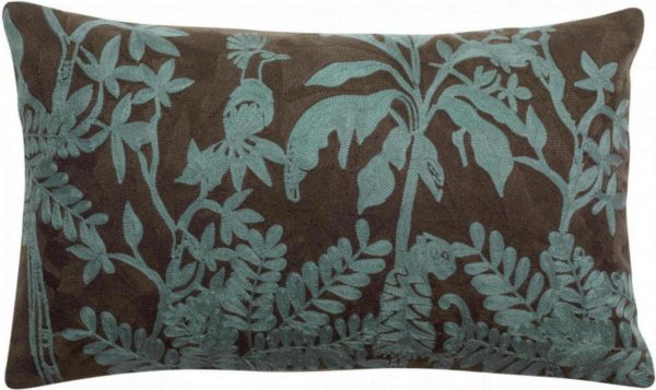 Coussin brodé Raki Carbone 30 x 50 Coussins La Vallée du blanc