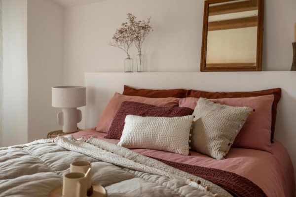 Coussin stonewashed Tana Tabac 40 x 65 Coussins La Vallée du blanc