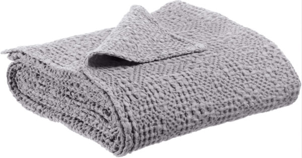 Jeté stonewashed Tana Brume 240 x 260 Jetés de lit La Vallée du blanc