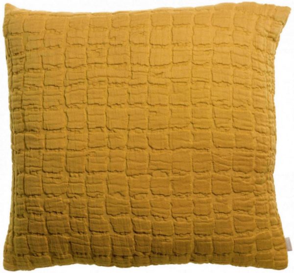 Coussin stonewash Swami Safran 45 x 45 Coussins La Vallée du blanc