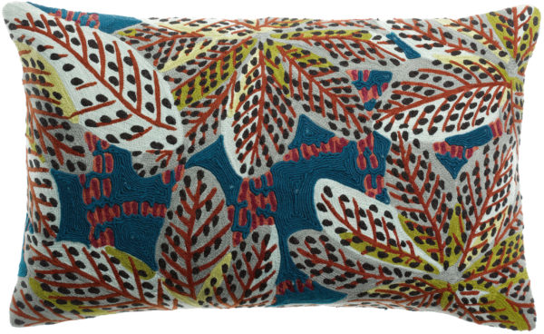 Coussin brodé Ariane Pétrole 30 x 50 Coussins La Vallée du blanc
