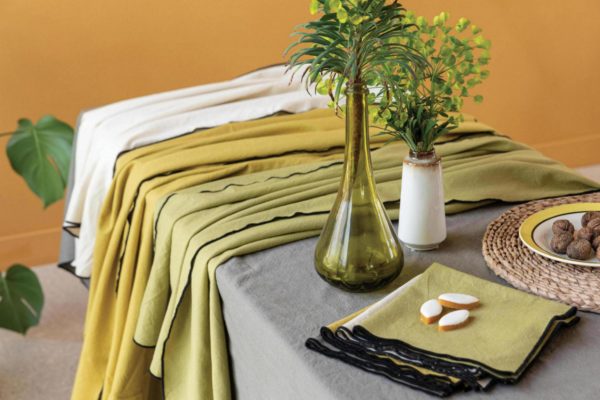 Nappe recyclée Grace Ombre 170 x 300 Nappes La Vallée du blanc