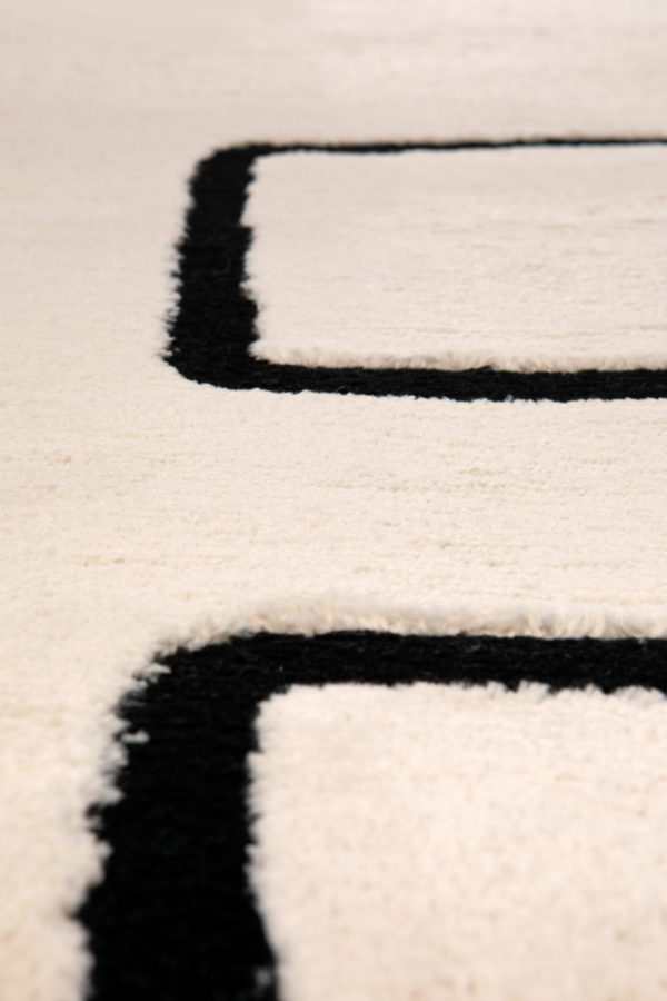 Tapis Louisa Caviar 160 x 230 x 2 cm Tapis La Vallée du blanc