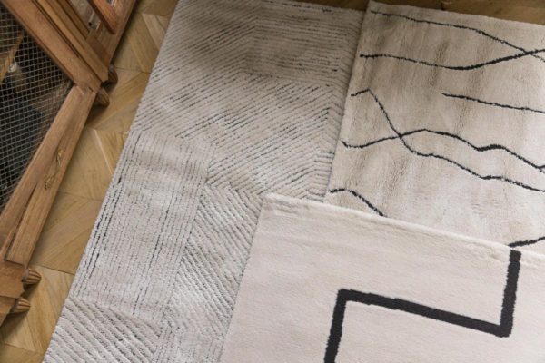 Tapis Louisa Caviar 160 x 230 x 2 cm Tapis La Vallée du blanc