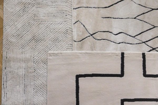 Tapis Louisa Caviar 160 x 230 x 2 cm Tapis La Vallée du blanc
