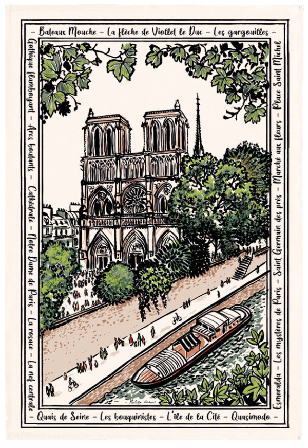 Torchon Notre dame Ecru 48 x 72 Torchons La Vallée du blanc