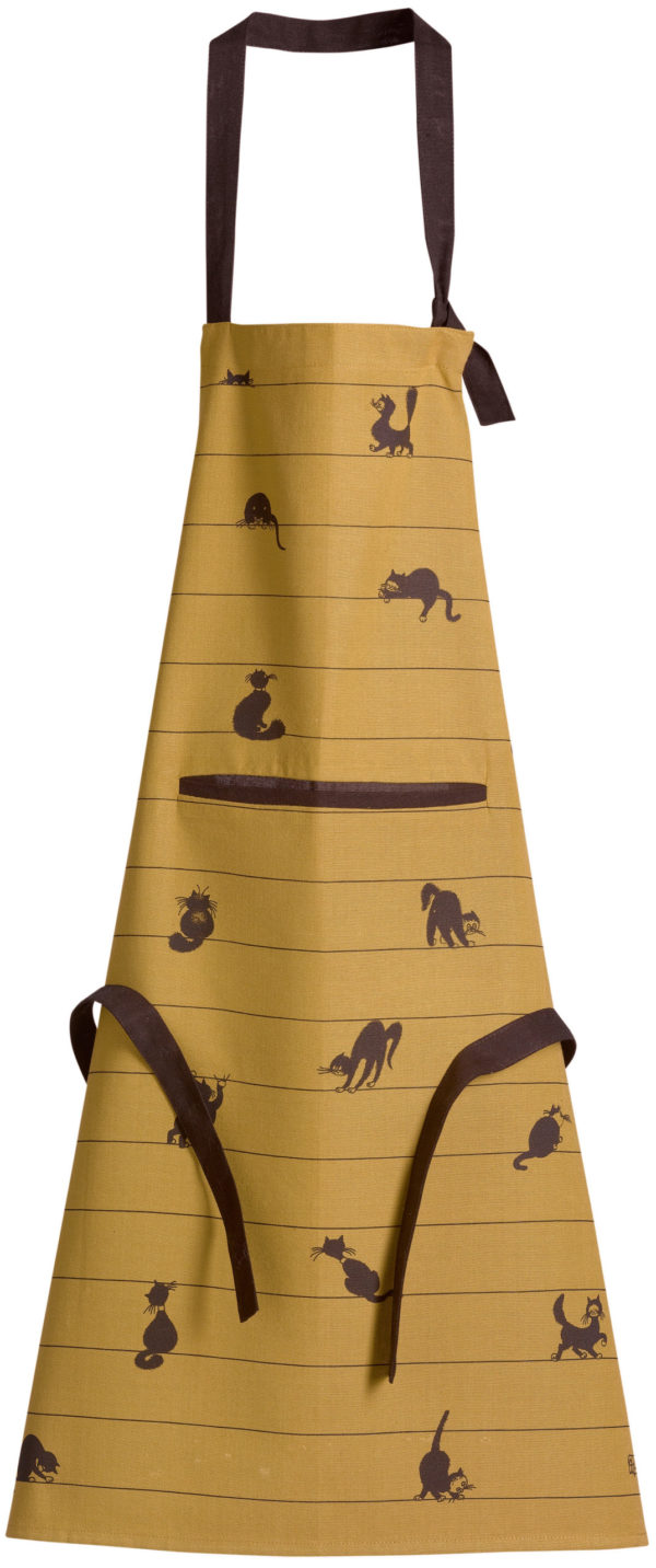 Tablier de cuisine Dubout Partition de chats Cannelle 72 x 85 Tabliers La Vallée du blanc