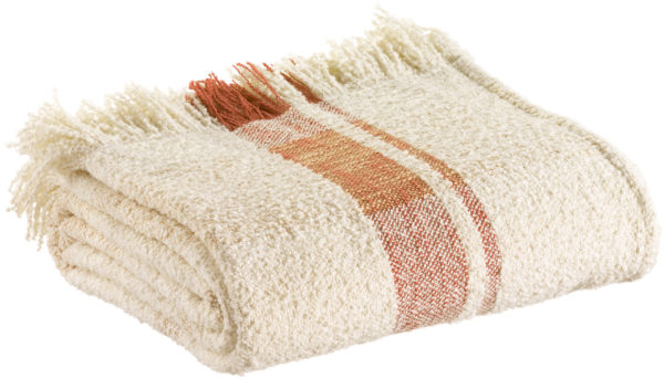 Plaid jacquard Jane Multico sienne 130 x 160 Plaids La Vallée du blanc