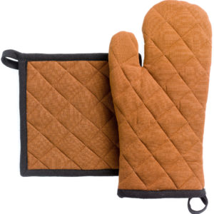 Lot gant de cuisine/manique recyclé Grace Caramel 15 x 32 Gants de cuisine et maniques La Vallée du blanc