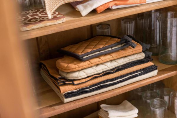 Lot gant de cuisine/manique recyclé Grace Caramel 15 x 32 Gants de cuisine et maniques La Vallée du blanc