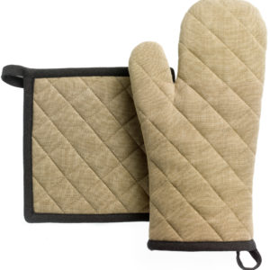 Lot gant de cuisine/manique recyclé Grace Camel 15 x 32 Gants de cuisine et maniques La Vallée du blanc